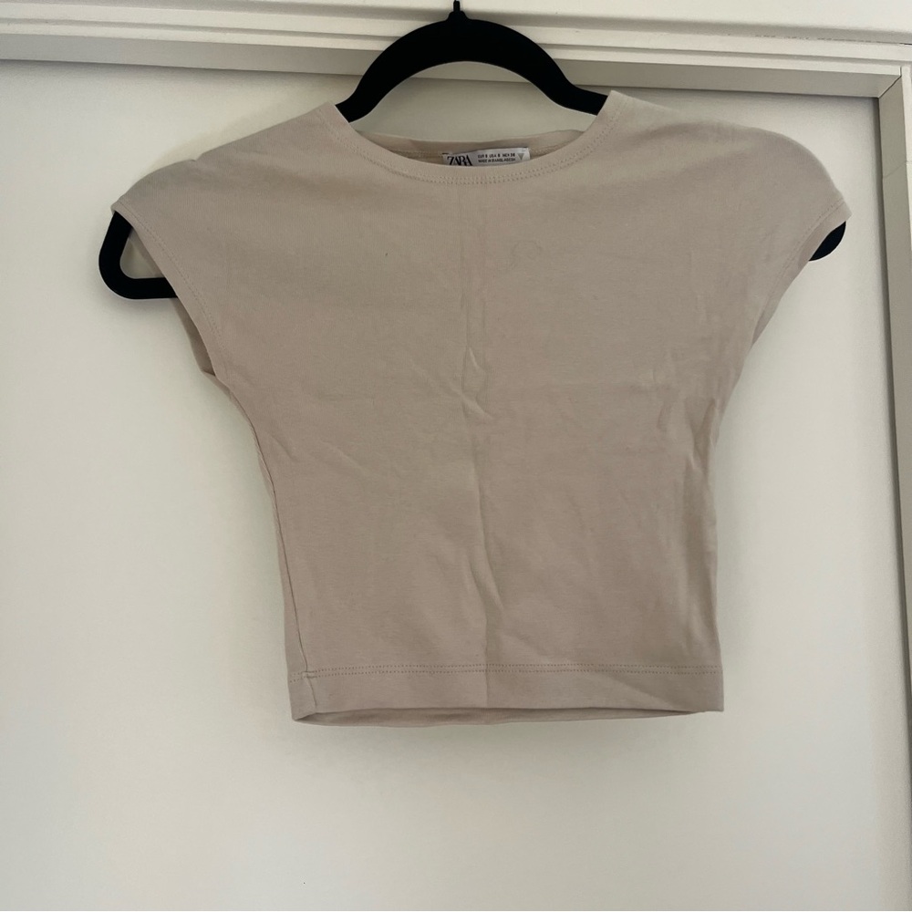 Zara Women's Cream Muscle Tee